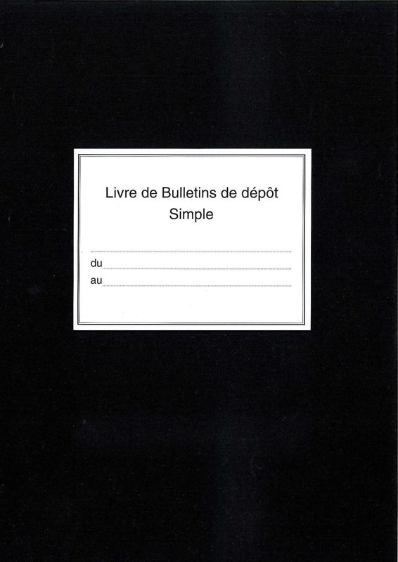 ELVE Registre Bulletins De Depot Simple 310X210 252 P. Noir