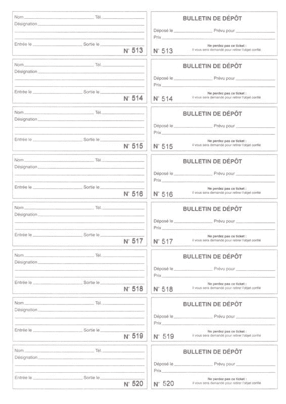 ELVE REGISTRE BULLETINS DE DEPOT SIMPLE 310X210 252 P. NOIR