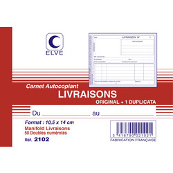 ELVE Carnet 'Livraisons' 105X140 50/2