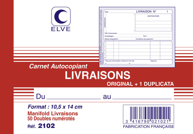 ELVE Carnet 'Livraisons' 105X140 50/2