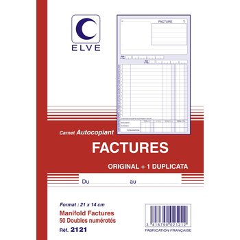 ELVE Carnet 'Factures' 210X140 50/2+0