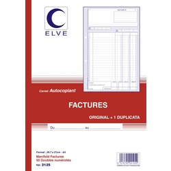 ELVE Carnet 'Factures' 297X210 50/2+0