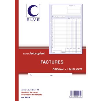 ELVE Carnet 'Factures' 297X210 50/2+0