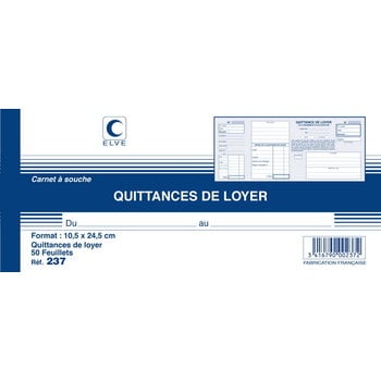 ELVE C.Souche Quittances De Loyer 105X245 50 Fets