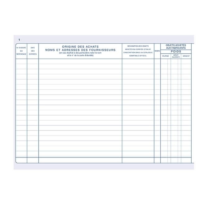 ELVE Registre Livre De Police Metaux Precieux-Ventes Achats 21X30 200 P.