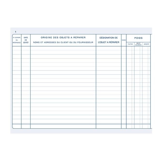 ELVE Registre Livre De Police Metaux Precieux-Reparations 21X30 200 P.