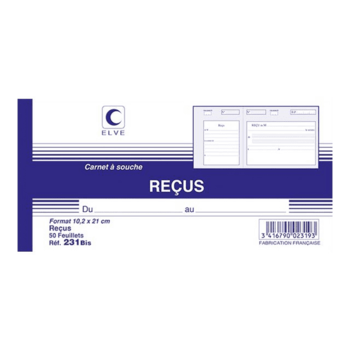 ELVE C.SOUCHE RECUS SANS TVA 105X210 50 FETS