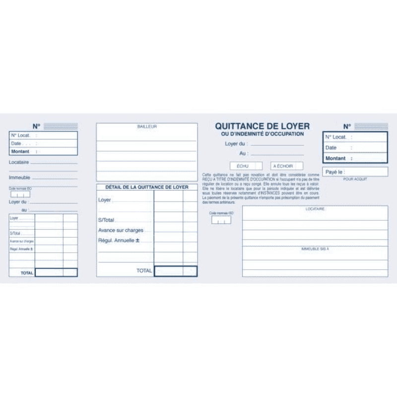 ELVE C.SOUCHE QUITTANCES DE LOYER 105X245 50 FETS