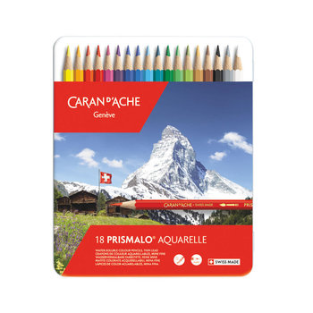 CARAN D'ACHE PRISMALO® Aquarelle Boîte métal de 18 crayons de couleurs