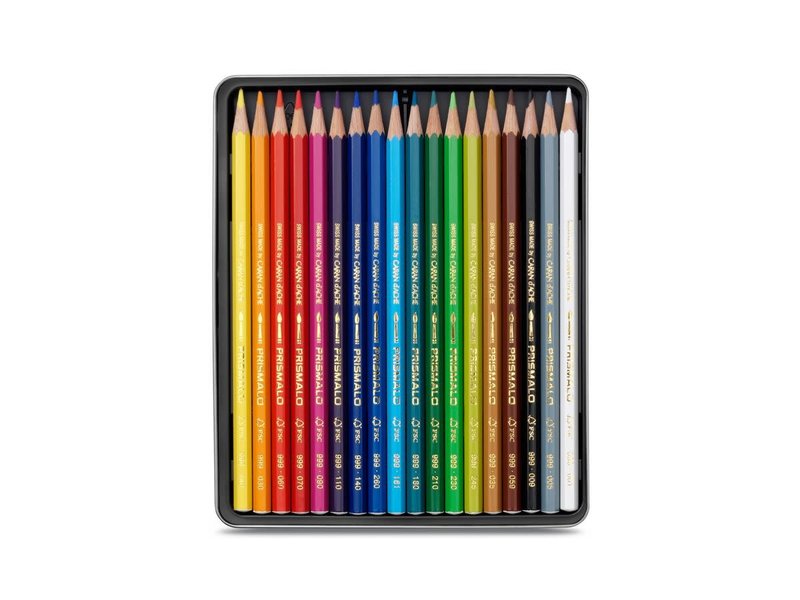 CARAN D'ACHE PRISMALO® Aquarelle Boîte métal de 18 crayons de couleurs