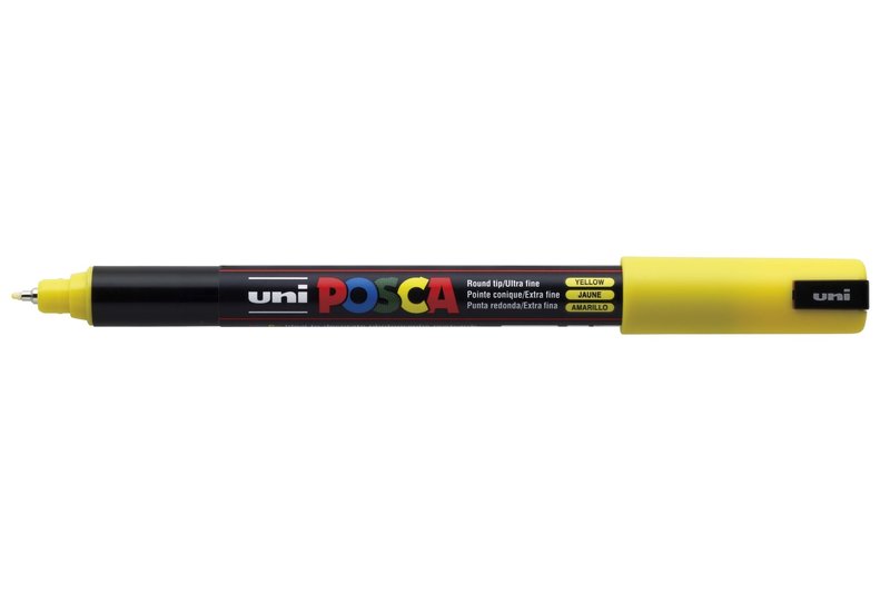 UNI-BALL POSCA MARQUEUR PC-1MR Pointe extra-fine Jaune