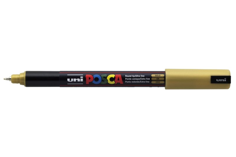 UNI-BALL POSCA MARQUEUR PC-1MR Pointe extra-fine Or