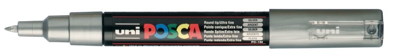 UNI-BALL POSCA MARQUEUR PC-1MC Pointe extra-fine Argent