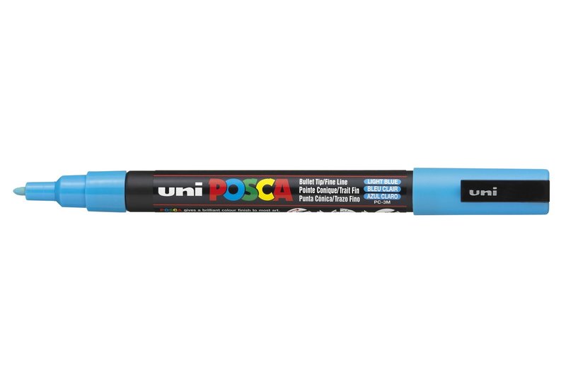 UNI-BALL POSCA MARQUEUR PC-3M Pointe fine Bleu Clair