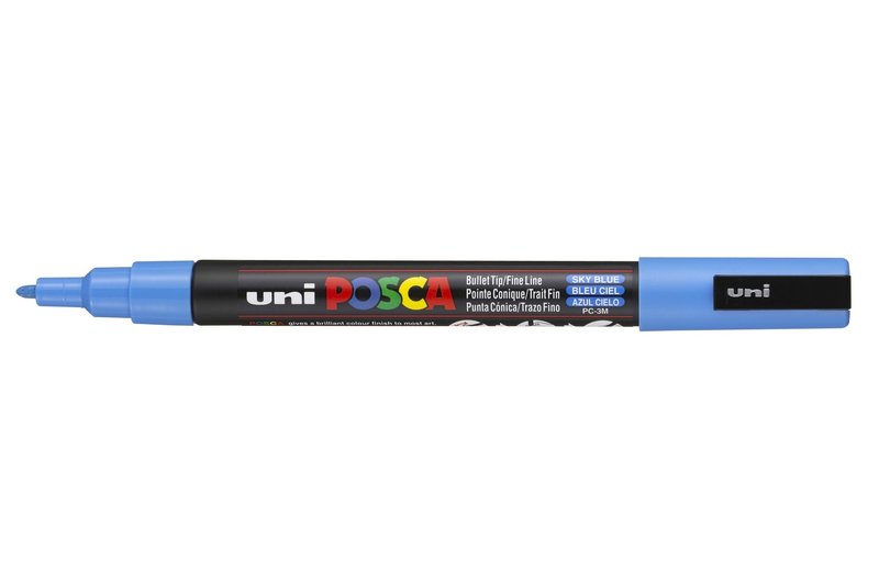 UNI-BALL Posca Marqueur pointe conique fine PC3M Bleu Ciel