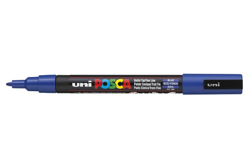 UNI-BALL POSCA MARQUEUR PC-3M Pointe fine Bleu Foncé