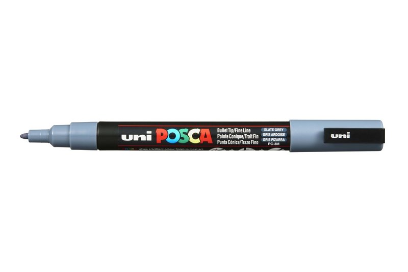 UNI-BALL POSCA MARQUEUR PC-3M Pointe fine Gris Ardoise