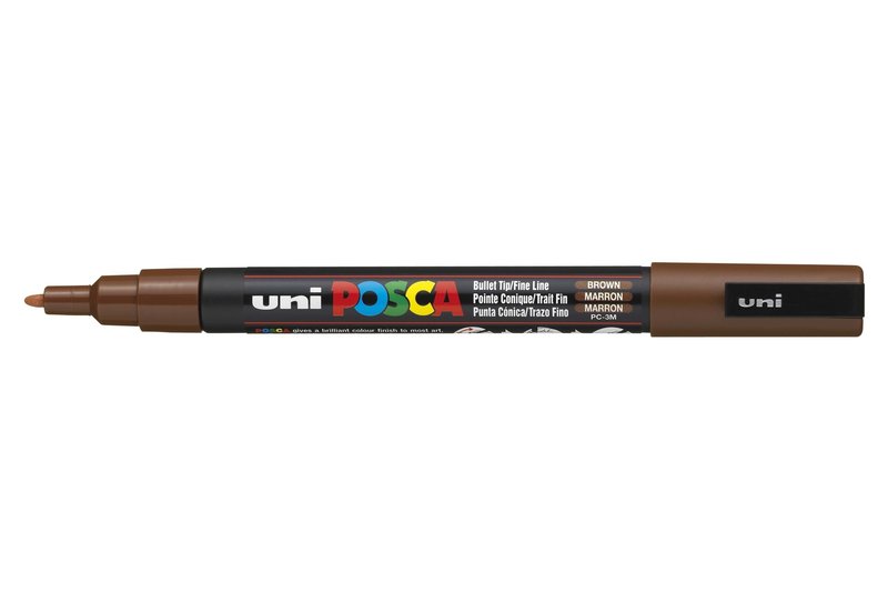 UNI-BALL POSCA MARQUEUR PC-3M Pointe fine Marron