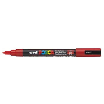 UNI-BALL POSCA MARQUEUR PC-3M Pointe fine Rouge