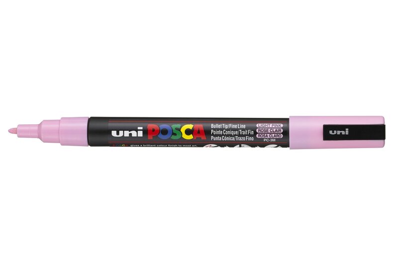 UNI-BALL POSCA MARQUEUR PC-3M Pointe fine Rose Clair