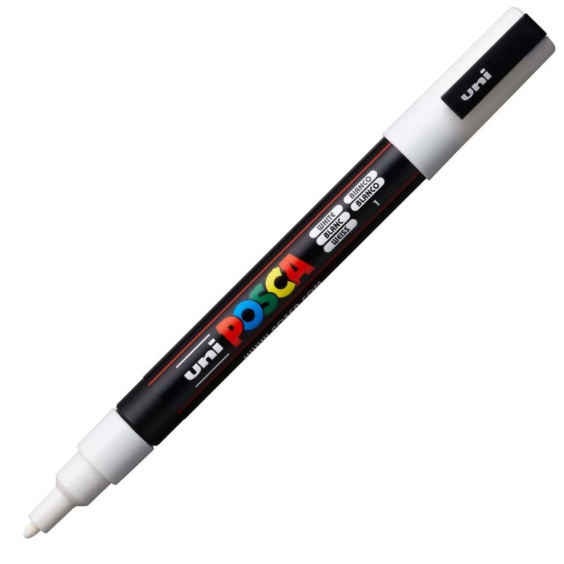 UNI-BALL POSCA MARQUEUR PC-3M Pointef ine X4 Noir-Blanc-Argent-Or