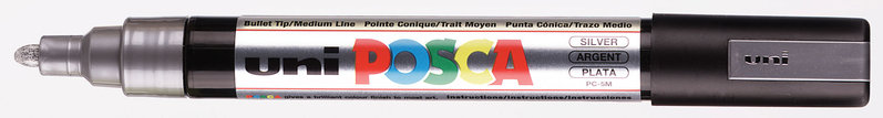 UNI-BALL Posca Marqueur pointe conique moyenne PC5M Argent