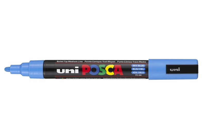 UNI-BALL POSCA MARQUEUR PC-5M Pointe moyenne Bleu ciel