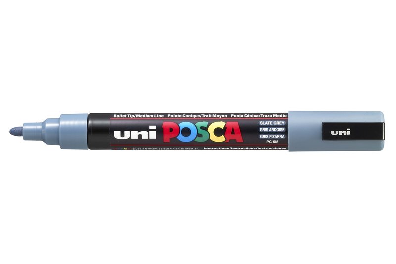 UNI-BALL Posca Marqueur pointe conique moyenne PC5M Gris Ardoise