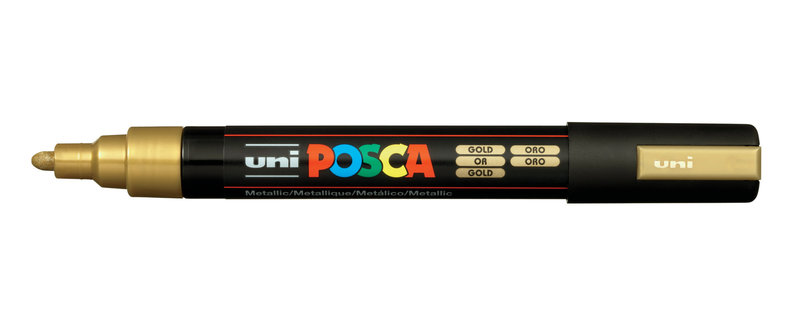 UNI-BALL POSCA MARQUEUR PC-5M Pointe moyenne Or