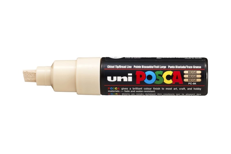 UNI-BALL POSCA MARQUEUR PC-8K Pointe large biseautée Beige