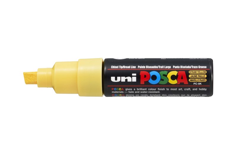 UNI-BALL POSCA MARQUEUR PC-8K Pointe large biseautée Jaune Paille