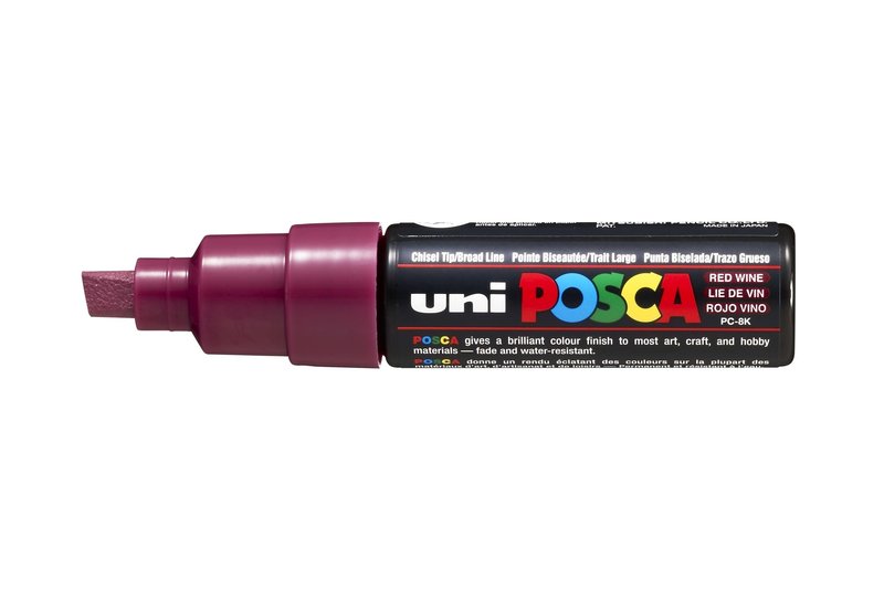 UNI-BALL POSCA MARQUEUR PC-8K Pointe large biseautée Lie de Vin