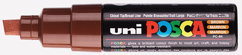 UNI-BALL POSCA MARQUEUR PC-8K Pointe large biseautée Marron