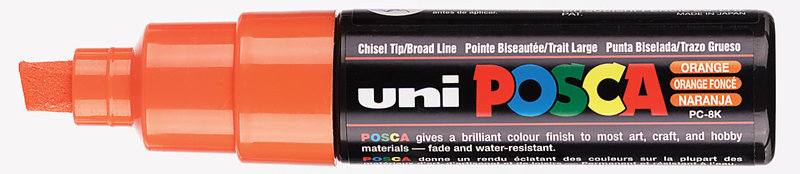 UNI-BALL Posca Marqueur pointe large biseautée PC8K Orange Foncé