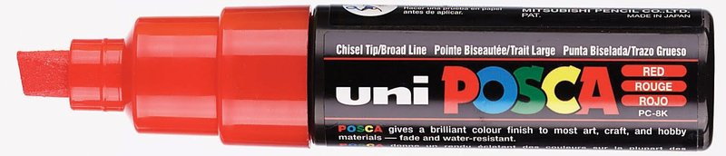 UNI-BALL POSCA MARQUEUR PC-8K Pointe large biseautée Rouge