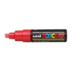 UNI-BALL Posca Marqueur pointe large biseautée PC8K  Rouge Fluo