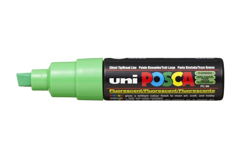 UNI-BALL Posca Marqueur pointe large biseautée PC8K Vert Fluo