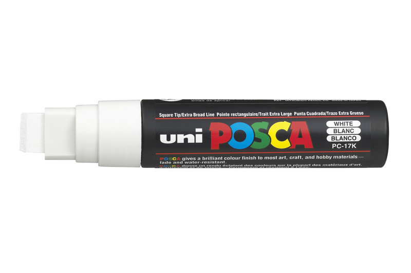 UNI-BALL Posca Marqueur pointe rectangulaire extra-large  PC17K Blanc