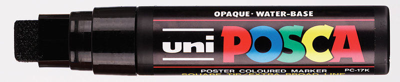 UNI-BALL Posca Marqueur pointe rectangulaire extra-large  PC17K Noir