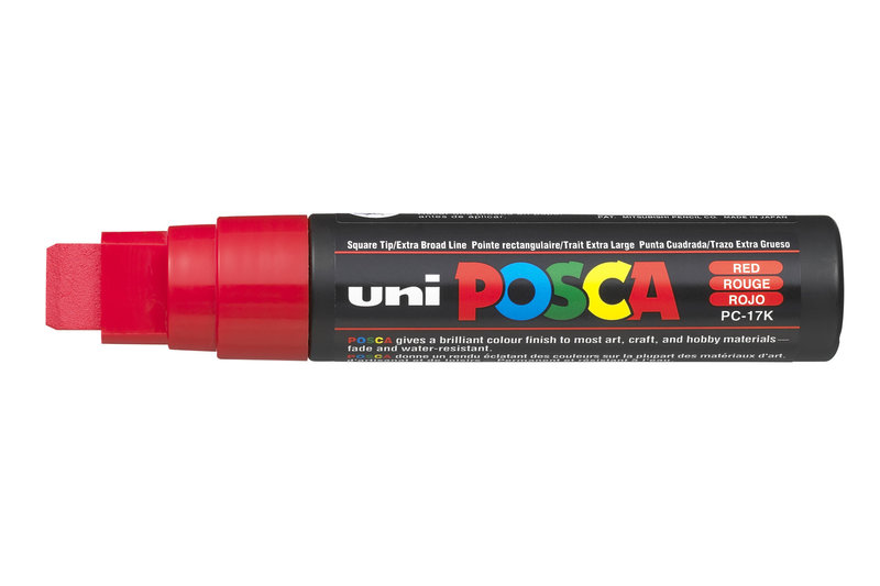 UNI-BALL Posca Marqueur pointe rectangulaire extra-large  PC17K Rouge