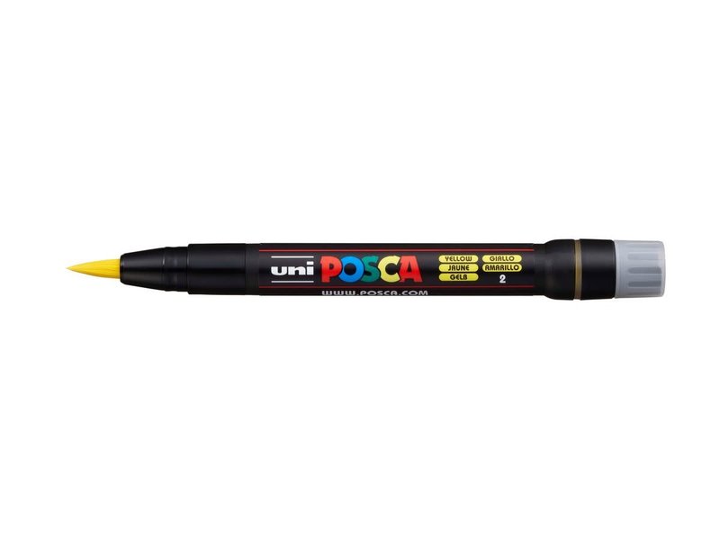 UNI-BALL POSCA MARQUEUR PCF-350 Pointe pinceau Jaune