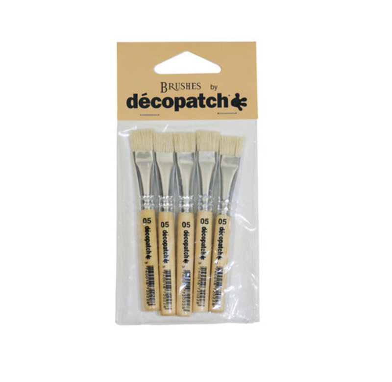 DECOPATCH DECOPATCH Pack de 5 petits pinceaux pure soie