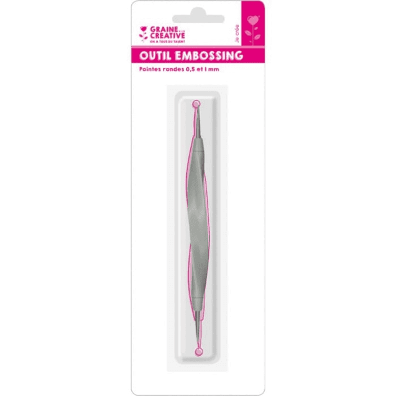 GRAINE CREATIVE Outil Embossing 2 Embouts Ø 0.5 + 1.0 Mm