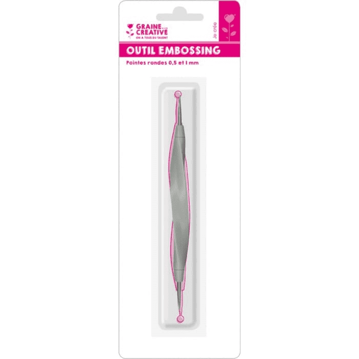 GRAINE CREATIVE Outil Embossing 2 Embouts Ø 0.5 + 1.0 Mm