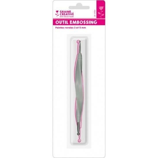 GRAINE CREATIVE Outil Embossing 2 Embouts Ø 3.0 + 5.0 Mm