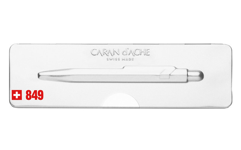 CARAN D'ACHE Stylo bille 849 Popline blanc avec étui slimpack