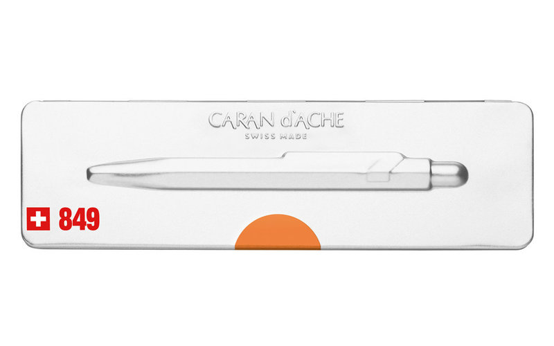 CARAN D'ACHE CARAN D'ACHE POPLINE Stylo Bille 849 Orange fluo avec étui