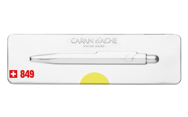 CARAN D'ACHE CARAN D'ACHE POPLINE Stylo Bille 849 Jaune fluo avec étui