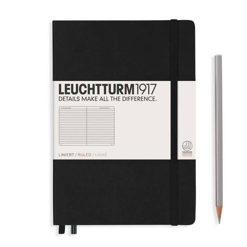 LEUCHTTURM 1917 Carnet de notes Couverture rigide Noir, Medium (A5), 251 p., ligné