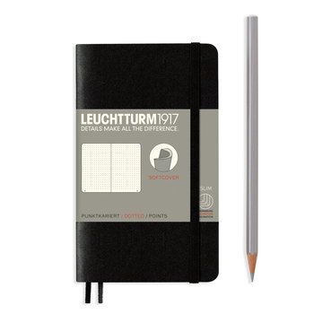 LEUCHTTURM Carnet Noir, Couverture souple, Pocket (A6), 123 p., pointillé